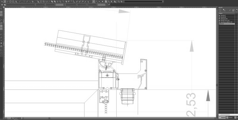 CAD Zeichnung einer Überdachung