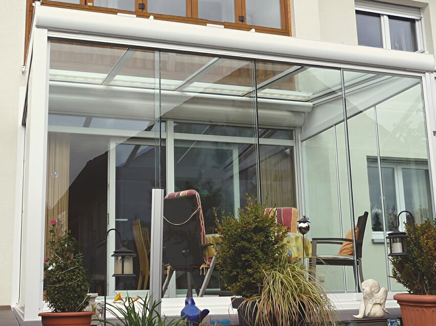 Aluminium-Terrassenüberdachung als Kaltwintergarten
